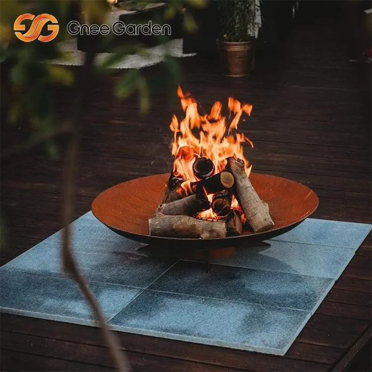 Corten Steel Fire Pit Sleek Aesthetic