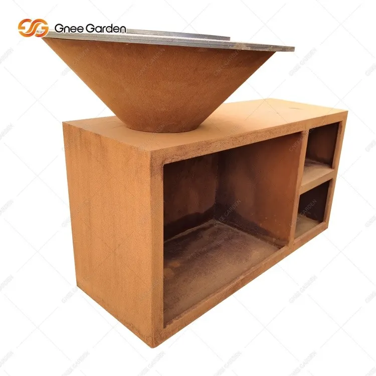 Corten Steel Wood burning BBQ