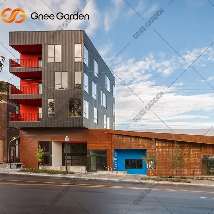 Dekoratīvās fasādes corten aizkaru sienas