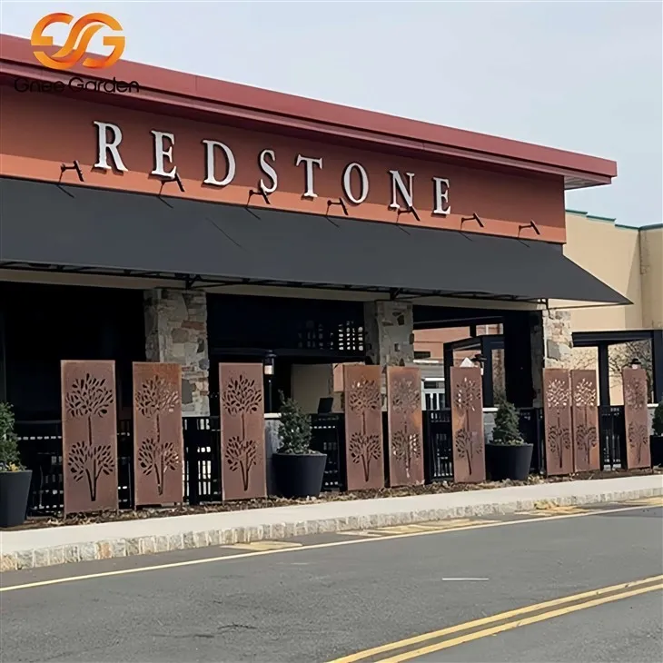 Dārza lāzera sagrieztais metāla corten ekrāni