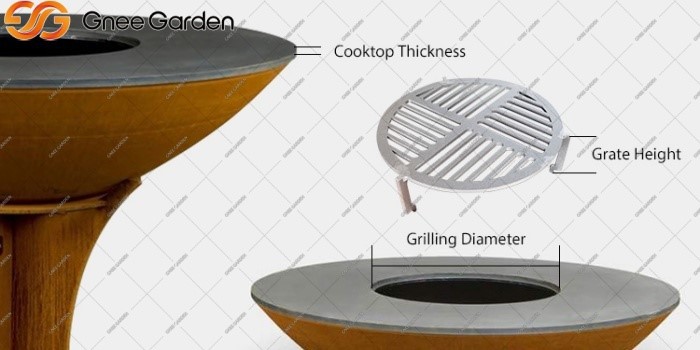 Corten Steel fire pit charcoal grill Corten Steel fire pit charcoal grill