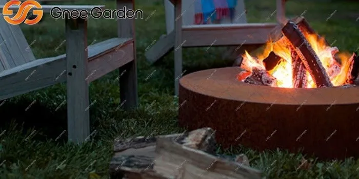 Corten steel wood burning fire pit Corten steel wood burning fire pit
