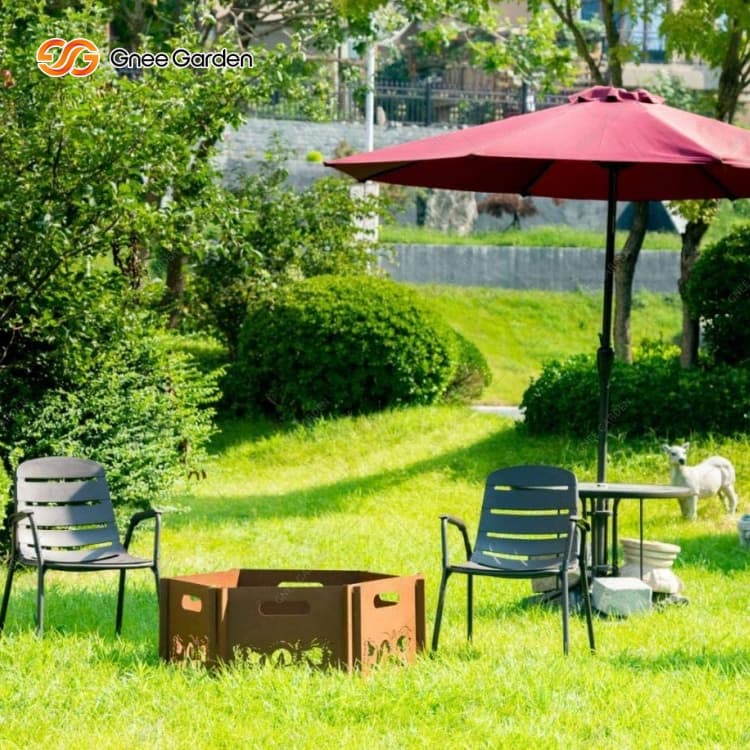 Mūsdienīga āra Kortena tērauda ugunsdzēsības bedre