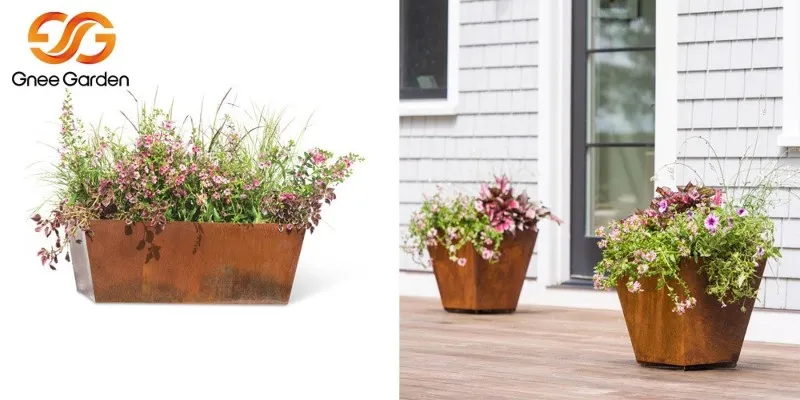 metal planter metal planter